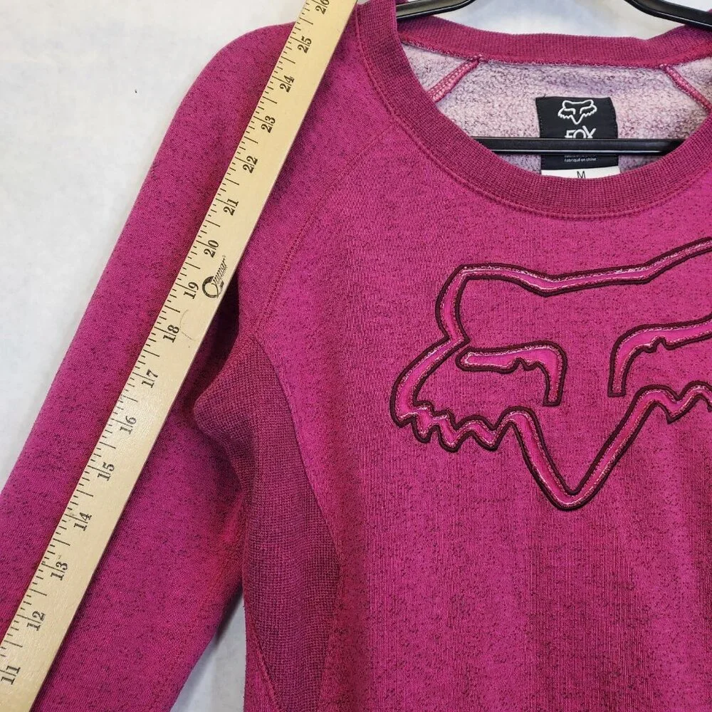 Fox Racing Sweatshirt Women M Motocross Logo Hot Pink Fleece Front Pocket Sporty - Picture 12 of 13